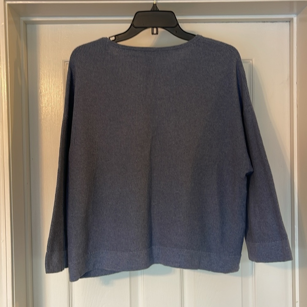 J Jill - purejill oversized scoop neck cotton cashmere blend top - size S - Picture 2 of 5